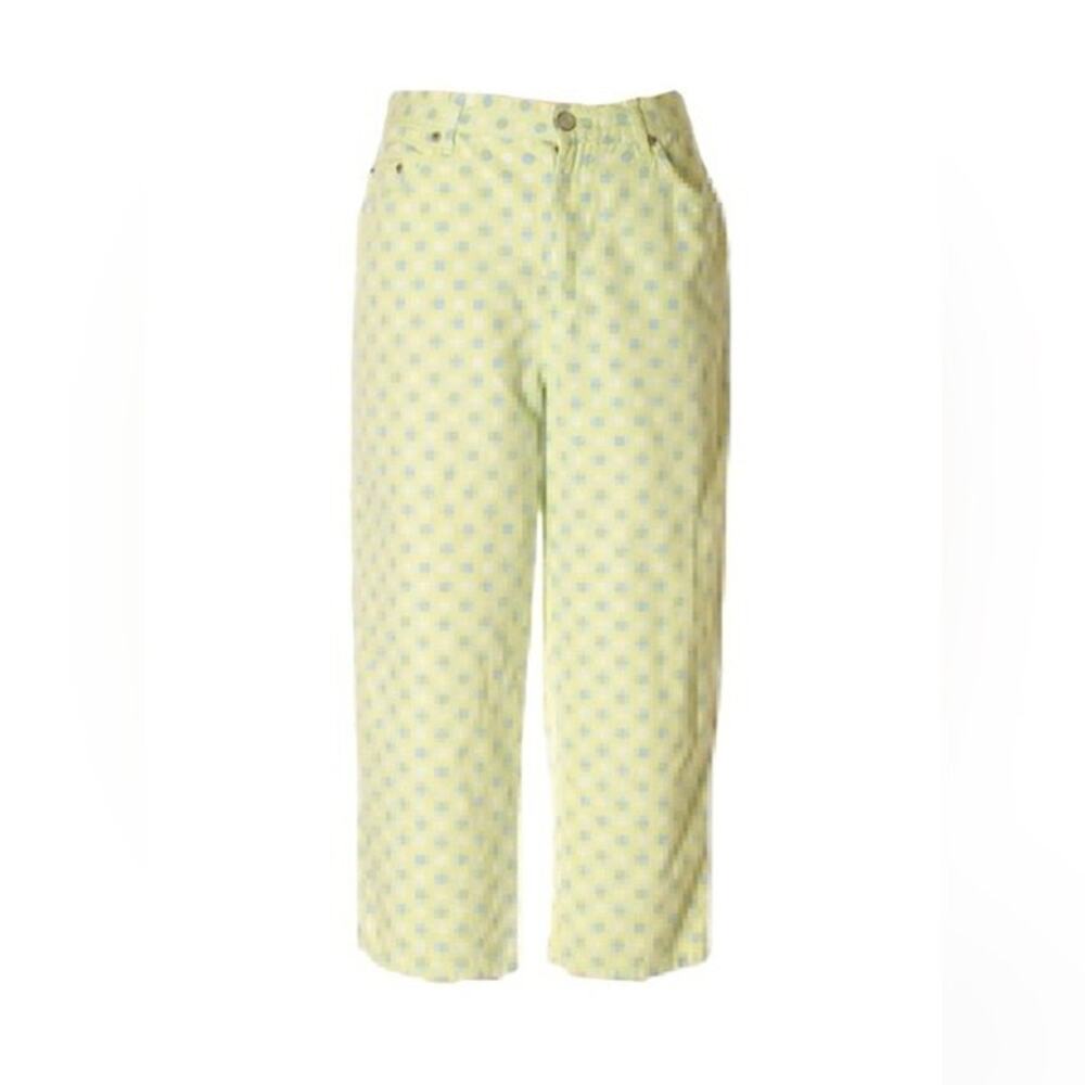 BILL BLASS Polka Dot High Waist Crop Mom Jeans 8 MEDIUM Funky Vintage Pastel 90s